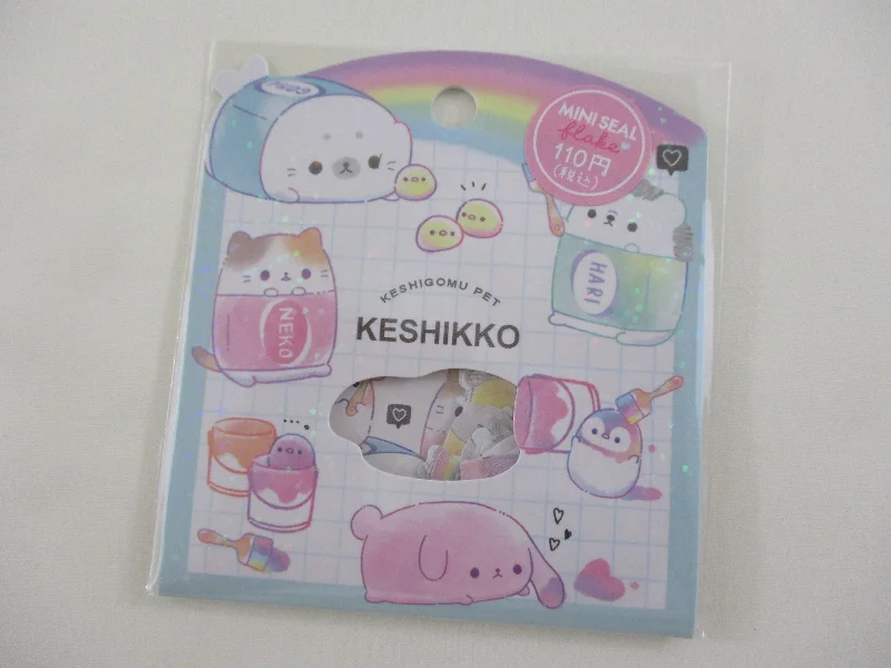 Cute Kawaii Crux Keshikko Seal Stickers Flake Sack - for Journal Planner Craft Scrapbook Collectible