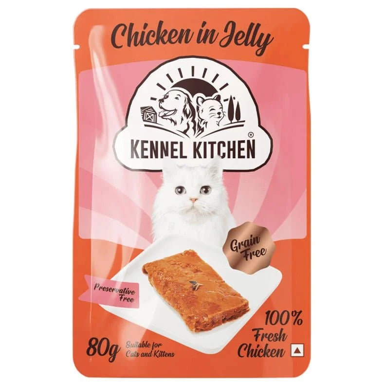 Kennel Kitchen Chicken in Jelly Kitten & Adult Wet Cat Food (80g)