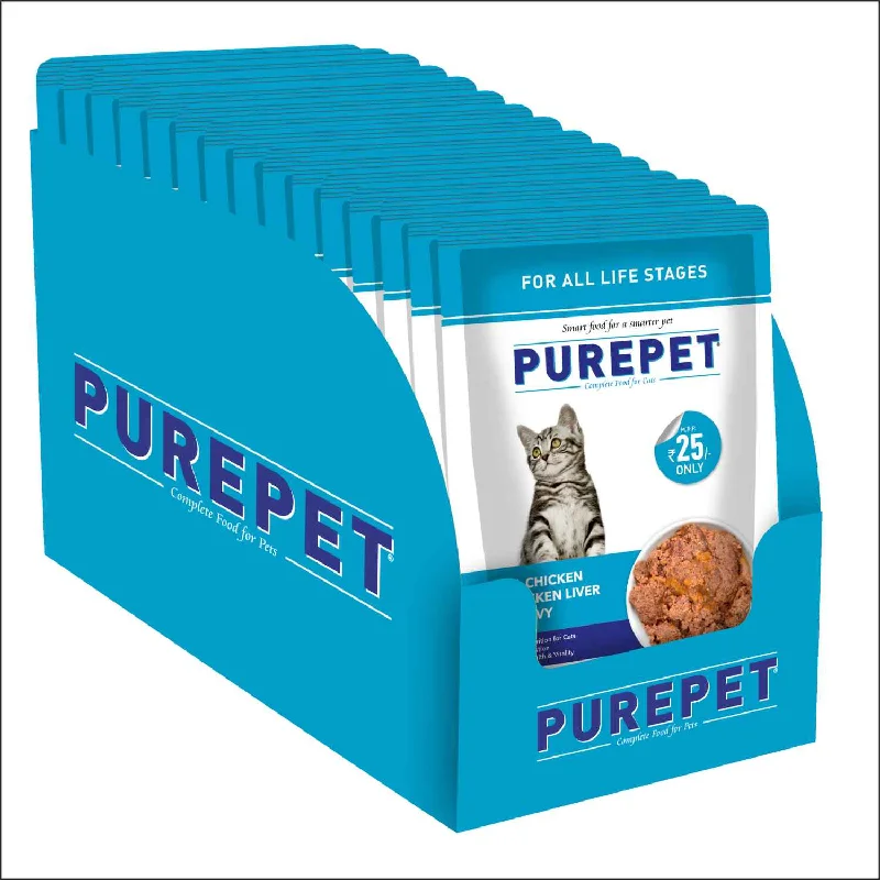 Purepet Real Chicken & Chicken Liver in Gravy Wet Cat Food (Limited Shelf Life)