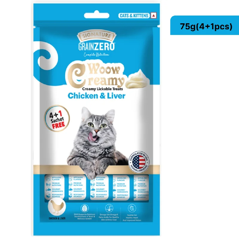 Signature Grain Zero Chicken and Liver Lickable Creamy Cat Treats