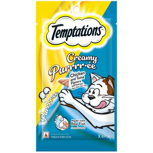 Temptations Creamy Purrrr ee Chicken & Tuna Cat Treats